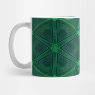 Mosaic Kaleidoscope Flower Green Mug